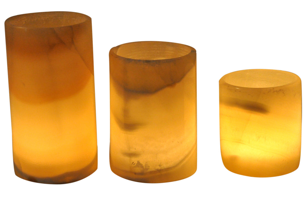 Egyptian Real Alabaster Stone/Marble Candle Holder Votive Cup Shaped