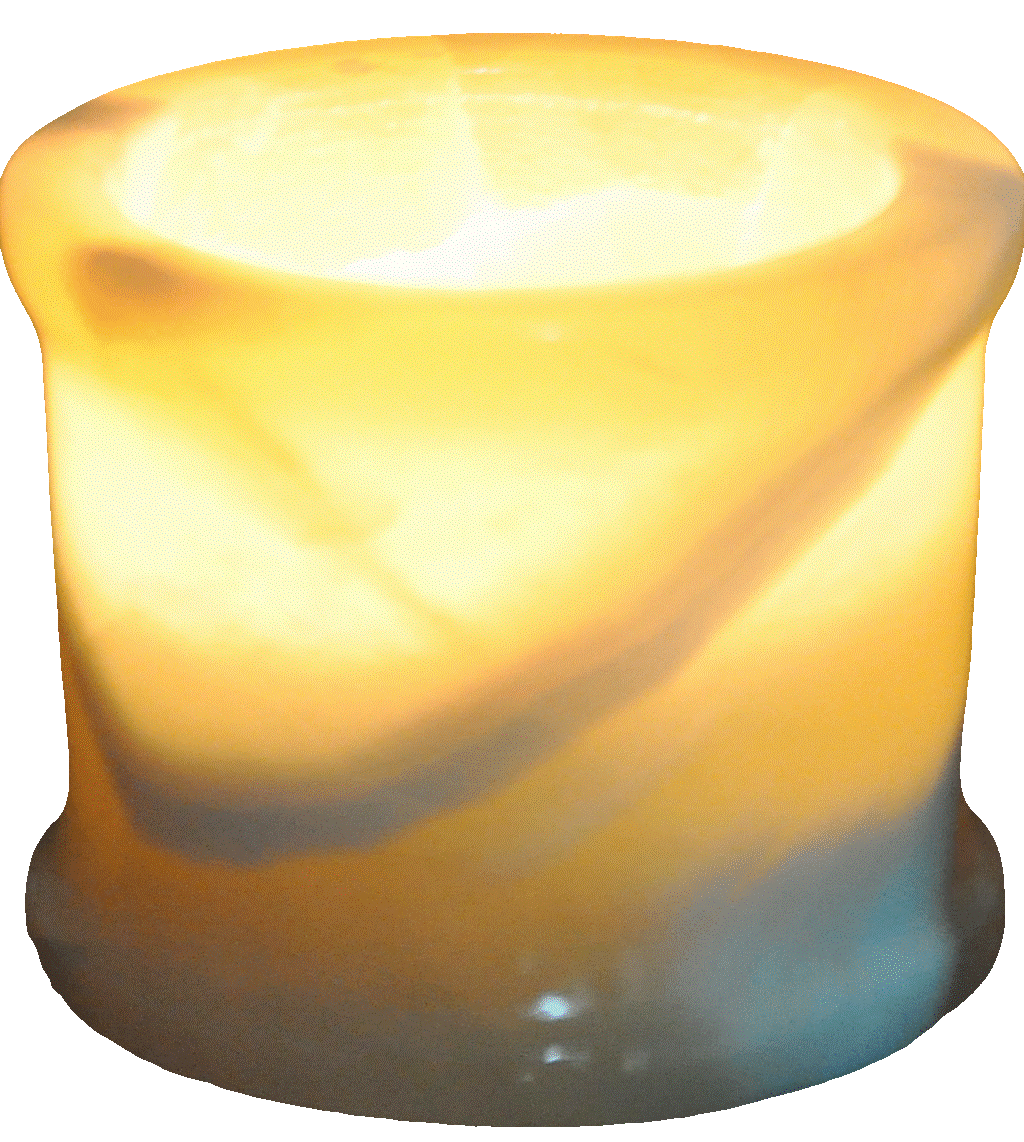 Egyptian Real Alabaster stone / marble Candle holder votive