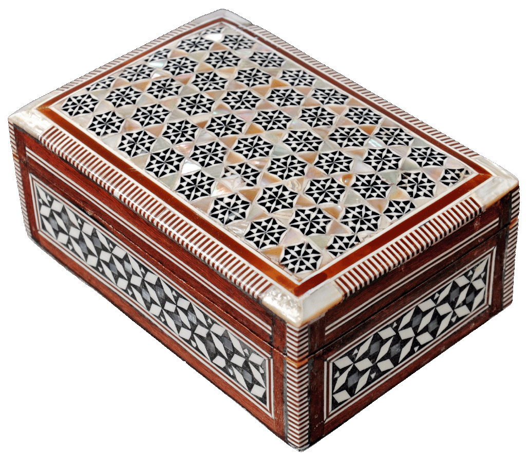 Jewelry Box Mother of Pearl - Egyptian Decorative Mosaic Jewelry Trinket Box - Convenient Inlaid Box for Jewelry and Other Small Items