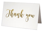 100 Pack Thank You Note Cards Bulk Set Box - Blank - Gold Foil -100 White Paper Envelopes 4 x 6 Inches - Personal and Business use