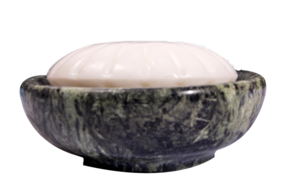 CraftsOfEgypt Green Marble Soap Dish - Polished and Shiny Marble Dish Holder Beautifully Crafted Bathroom Accessory by