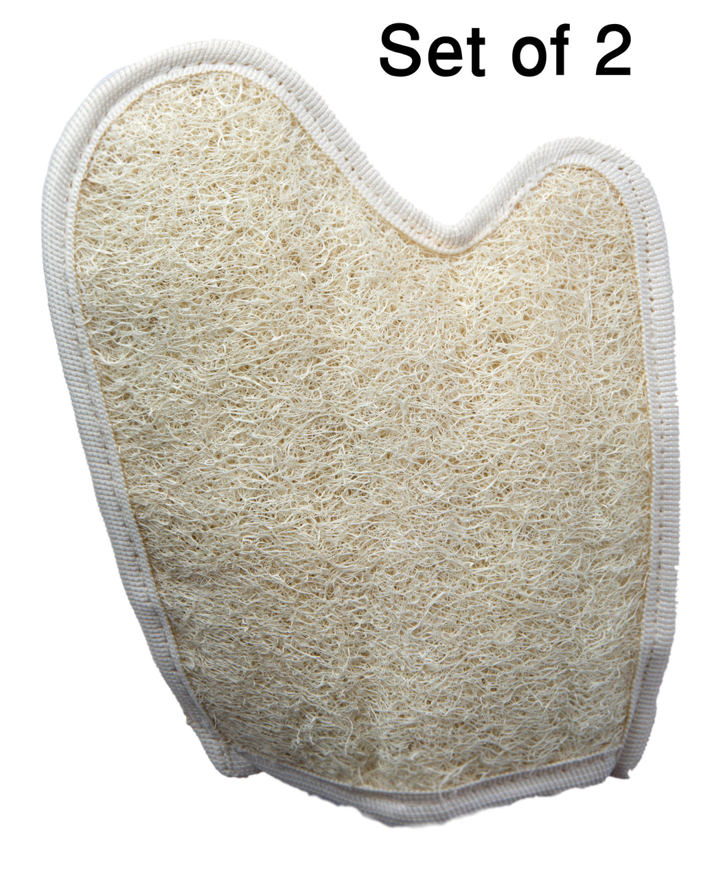 Exfoliating Loofah Glove / Pad - 2 Pack 100% Natural SPA Beauty - Egyptian Organic Bath Sponge Body Scrubber - Premium Quality Lofa Loofa Luffa