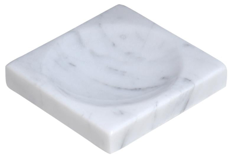 White Marble Soap Dish - Polished and Shiny Marble Dish Holder - Beautifully Crafted Bathroom Accessory - by CraftsOfEgypt