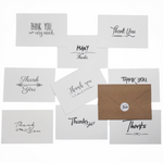 100 Pack Thank You Note Cards Bulk Set Box - Blank - 10 Vintage Handwritten Designs -100 Brown Kraft Paper Envelopes & Stickers- 4 x 6 Inches - Personal and Business use - Bridal and Baby showers