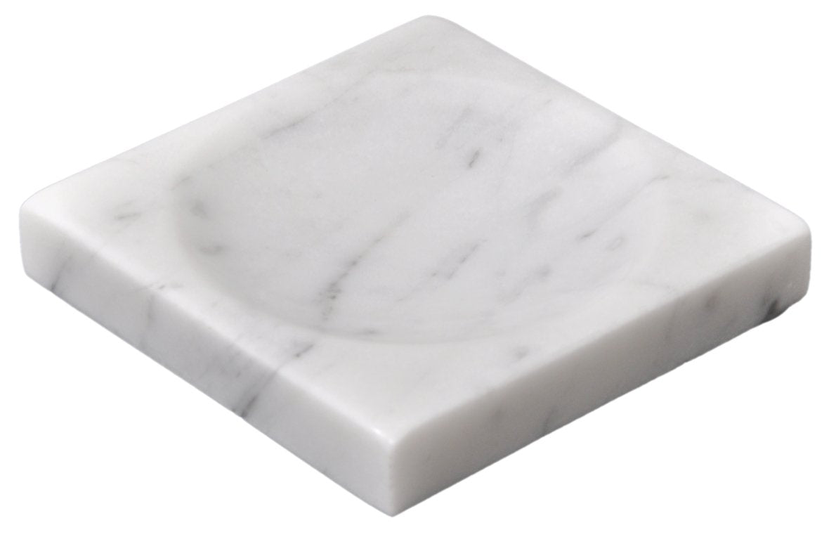 White Marble Soap Dish - Polished and Shiny Marble Dish Holder - Beautifully Crafted Bathroom Accessory - by CraftsOfEgypt