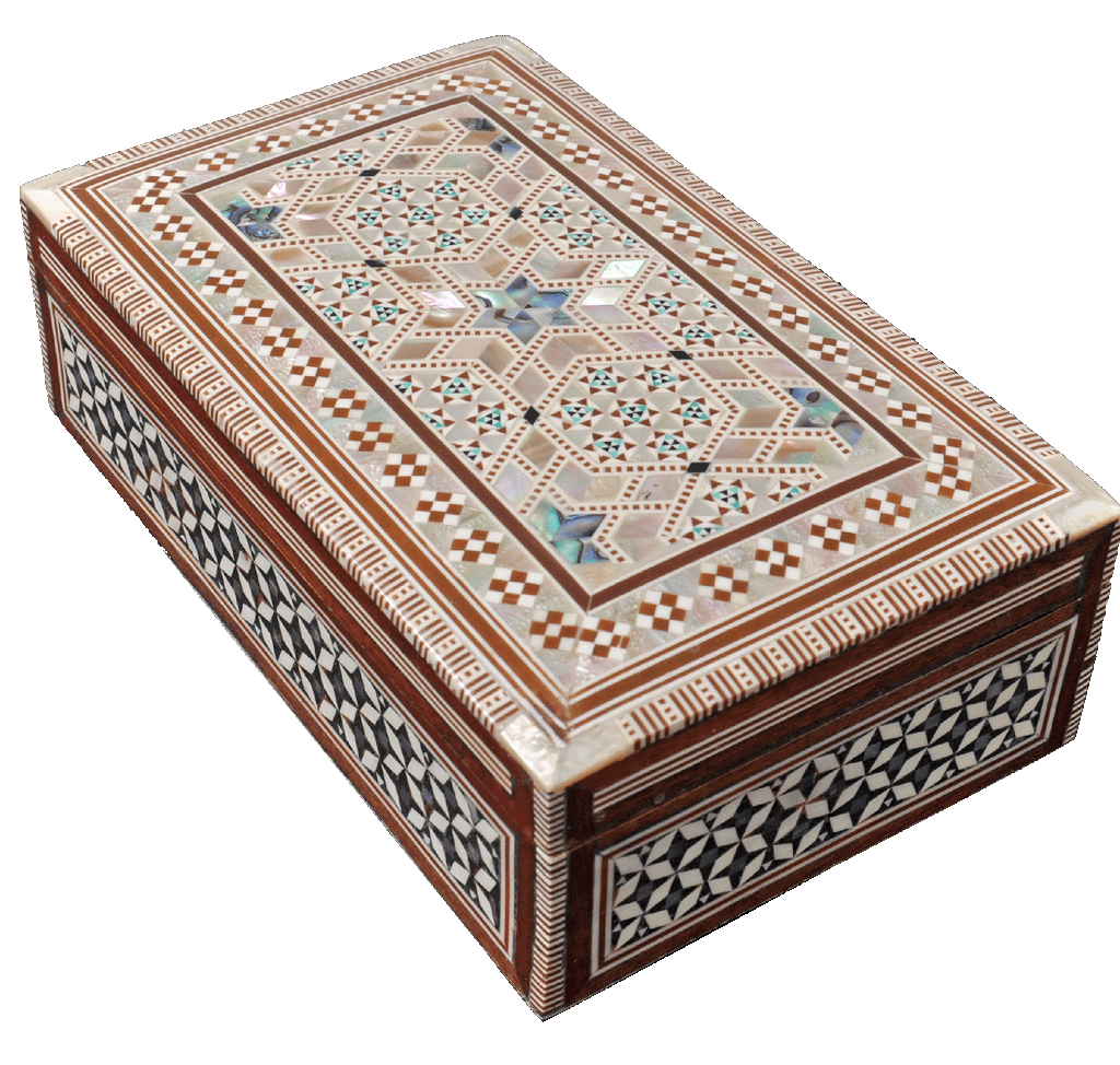 Jewelry Box Mother of Pearl - Egyptian Decorative Mosaic Jewelry Trinket Box - Convenient Inlaid Box for Jewelry and Other Small Items