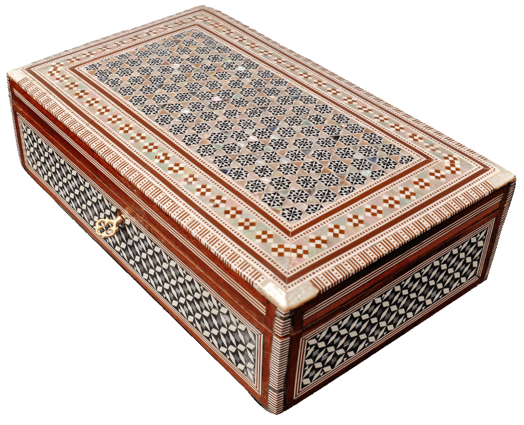 Jewelry Box Mother of Pearl - Egyptian Decorative Mosaic Jewelry Trinket Box - Convenient Inlaid Box for Jewelry and Other Small Items