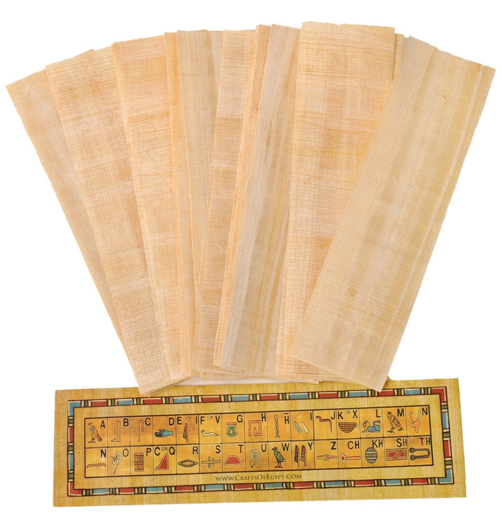 10 Egyptian Papyrus paper blank bookmarks for Art Projects and Schools 7.2 x2.0 inch (5x18 cm ) by CraftsOfEgypt