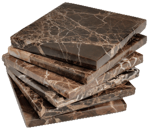 Set of 6 - Brown Marble Stone Coasters  – Polished Coasters  – 3.5 x 3.5 Inches ( 9x9 cm) Square  – Protection from Drink Rings -CraftsOfEgypt