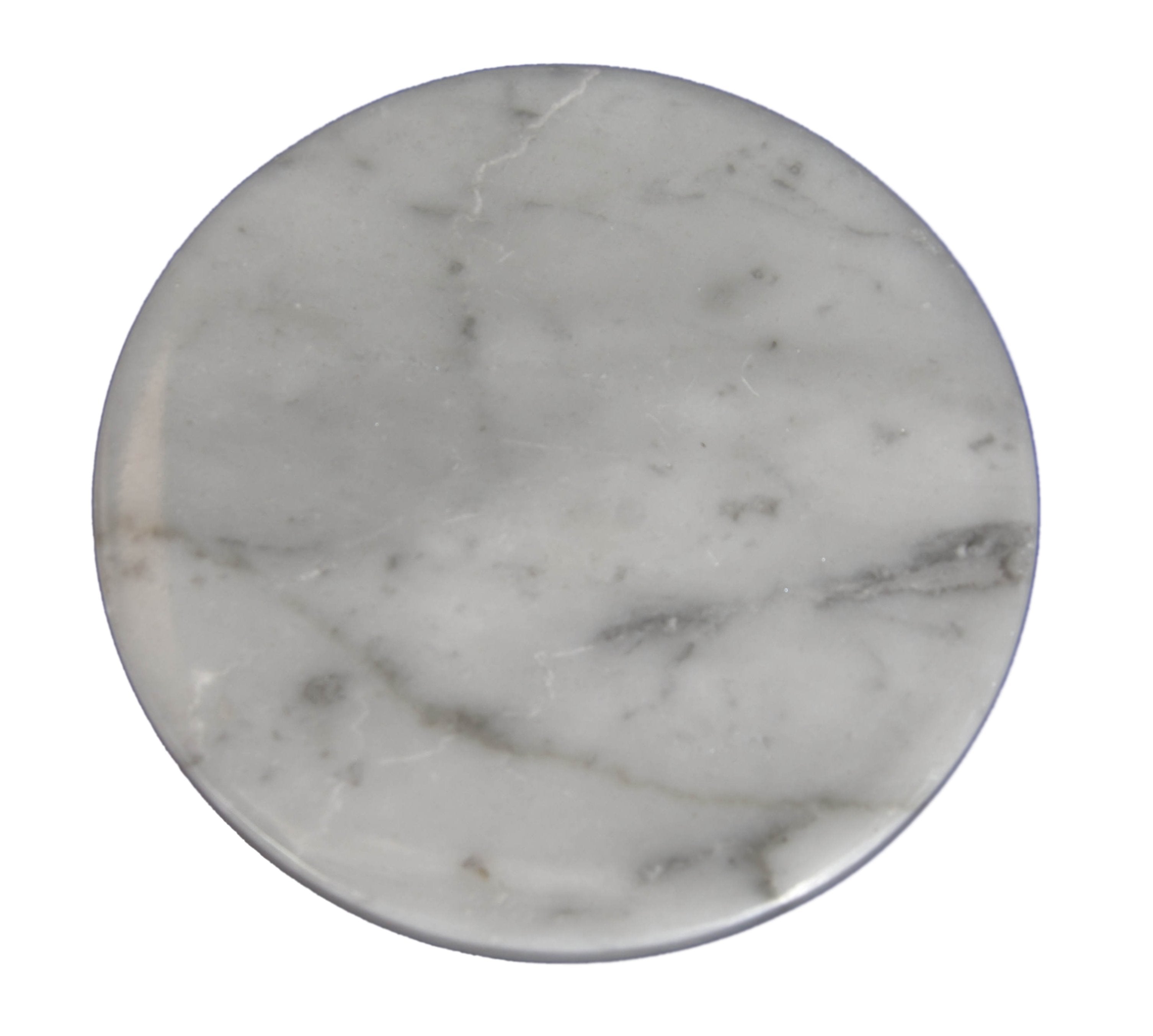 CraftsOfEgypt Set of 6 - Grey Marble Stone Coasters  – Polished Coasters  – 3.5 Inches (9 cm) in Diameter  – Protection from Drink Rings