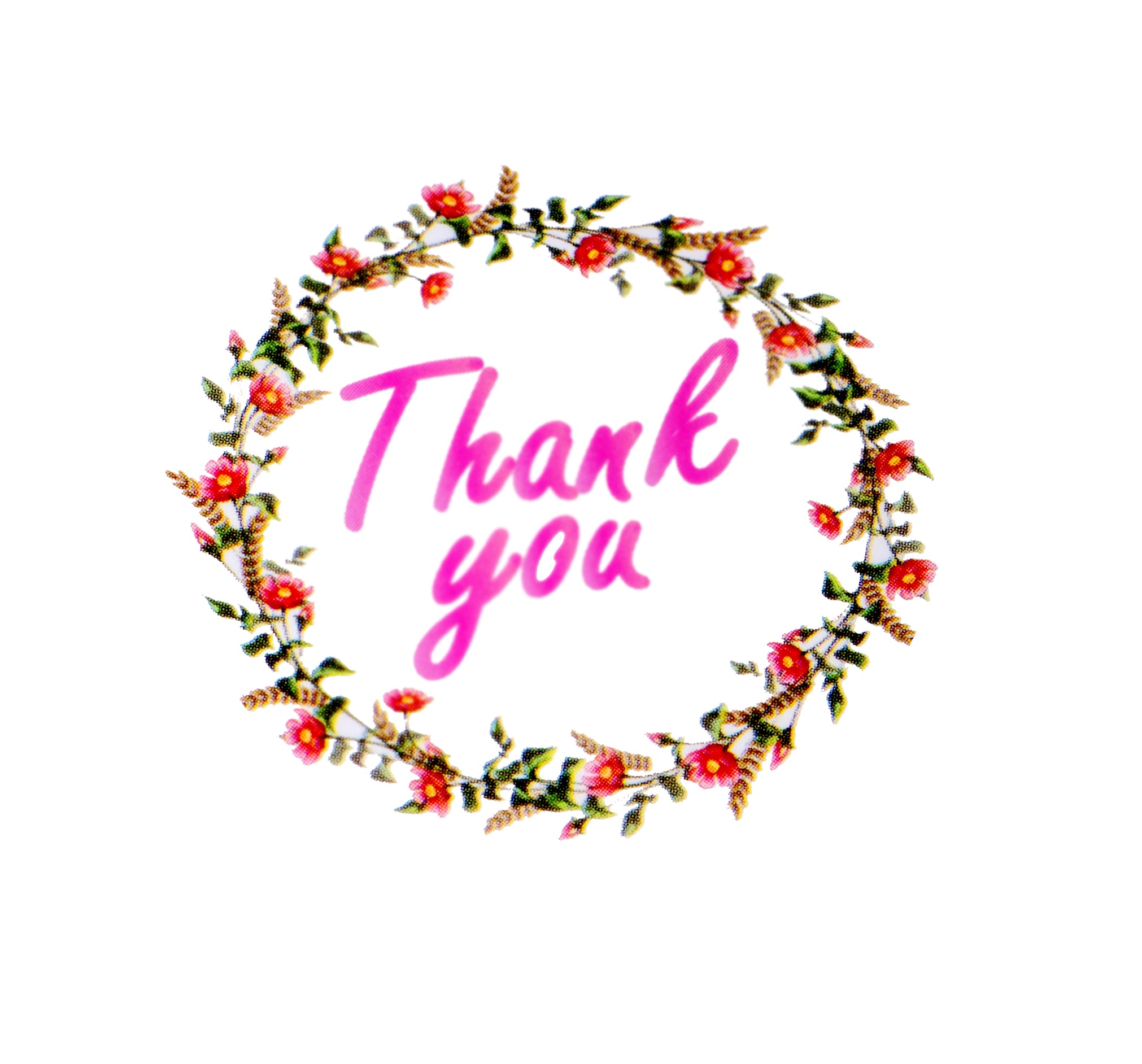 Thank you stickers Roll - Bulk 1000 Floral label Stickers -2 Designs - Large Round 1.5 inch size stickers-Bridal and Baby showers wedding favors-Personal and Business use - Thanks