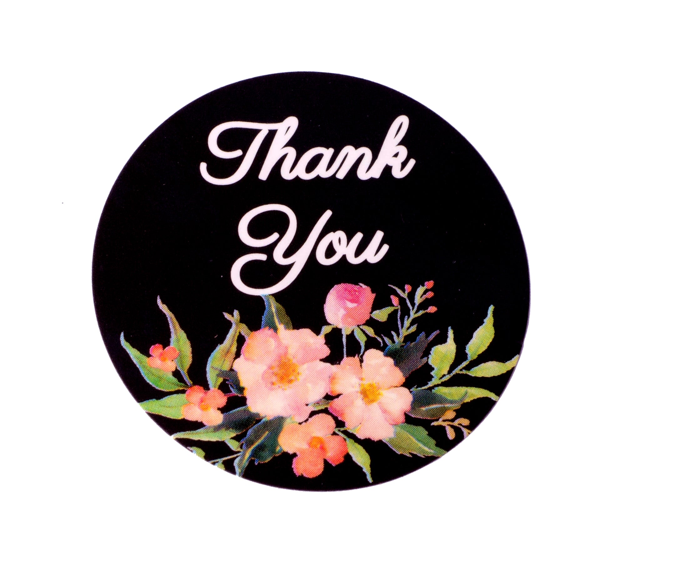 Thank you stickers Roll - Bulk 1000 Floral label Stickers -2 Designs - Large Round 1.5 inch size stickers-Bridal and Baby showers wedding favors-Personal and Business use - Thanks