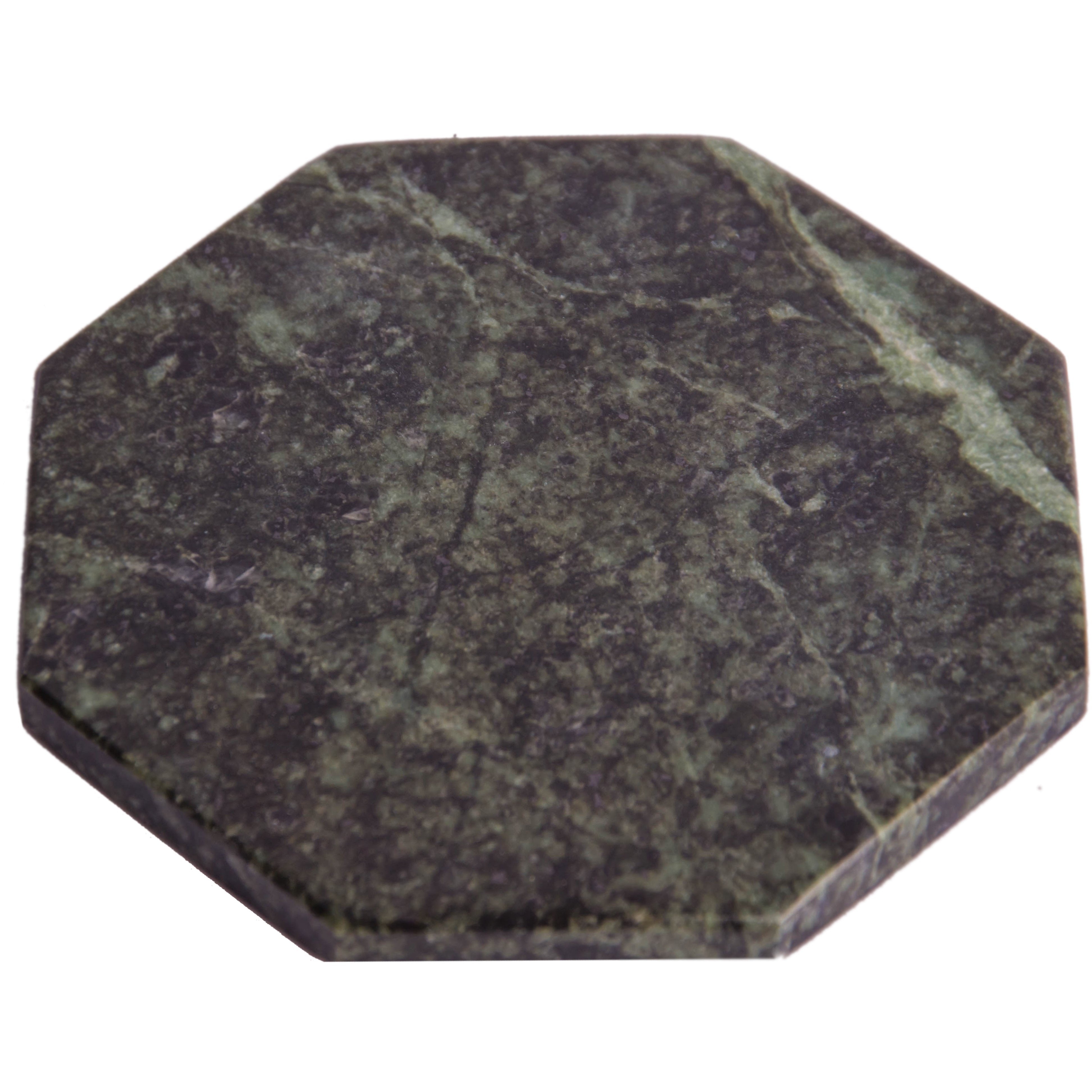 Set of 6 - Green Marble Stone Coasters Polished Coasters 3.5 Inches ( 9 cm) in Diameter Protection from Drink Rings -CraftsOfEgypt