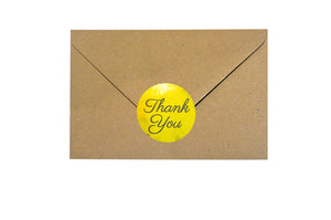 Thank you stickers Roll - Bulk 1000 Gold label Stickers - Large Round 1.5 inch size stickers-Bridal and Baby showers wedding favors-Personal and Business use - Thanks