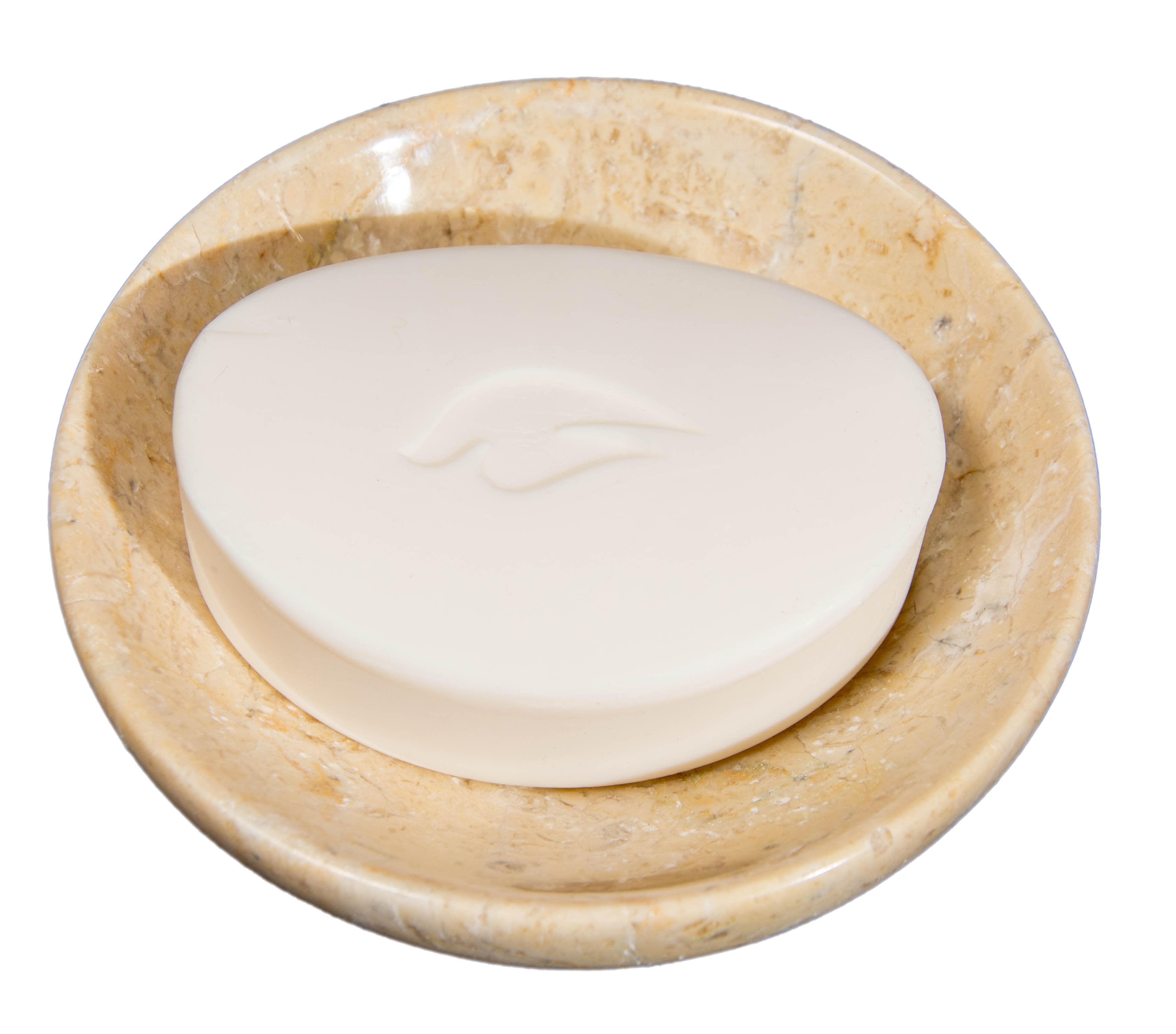 CraftsOfEgypt Beige Marble Soap Dish - Polished and Shiny Marble Dish Holder Beautifully Crafted Bathroom Accessory by