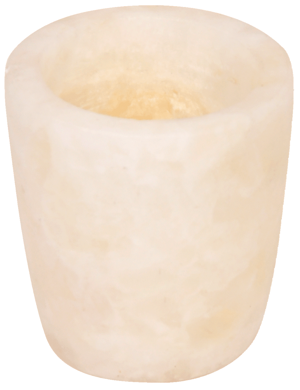 Egyptian Soft white alabaster stone hand carved candle holder votive