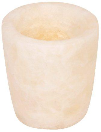 Egyptian Soft white alabaster stone hand carved candle holder votive