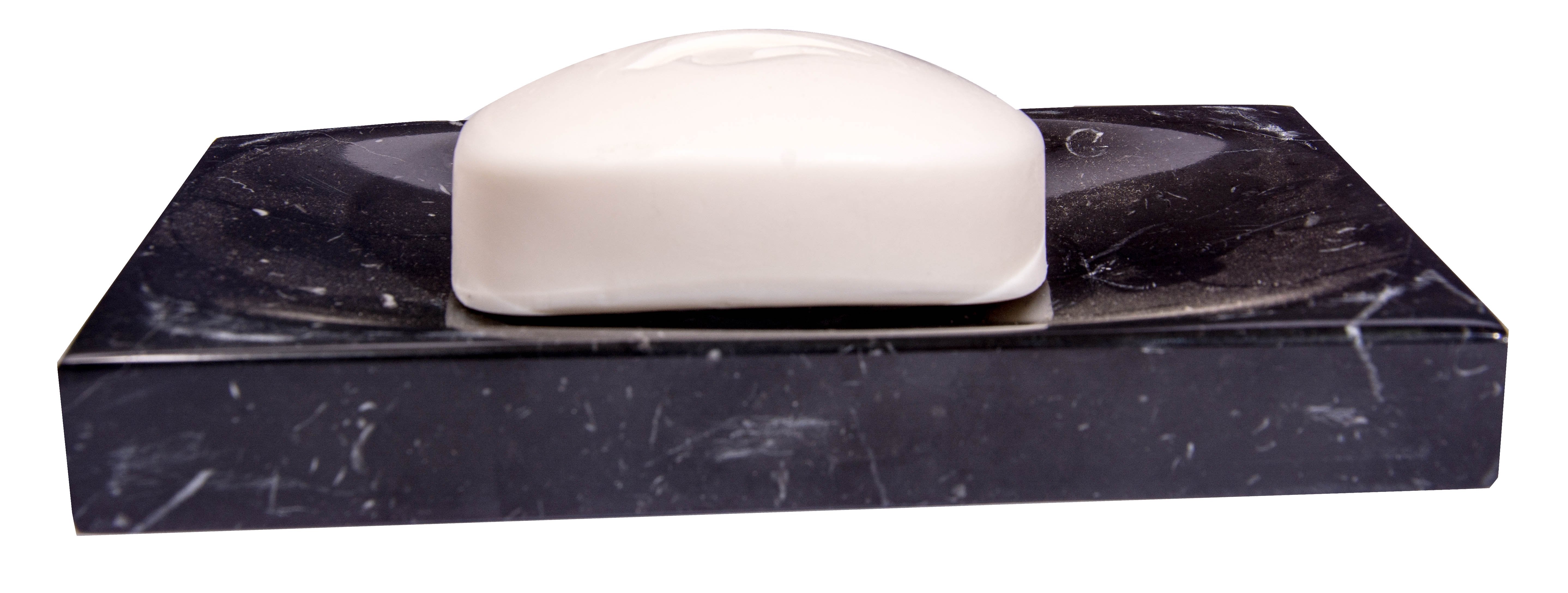 Black Marble Soap Dish - Polished and Shiny Marble Dish Holder Beautifully Crafted Bathroom Accessory