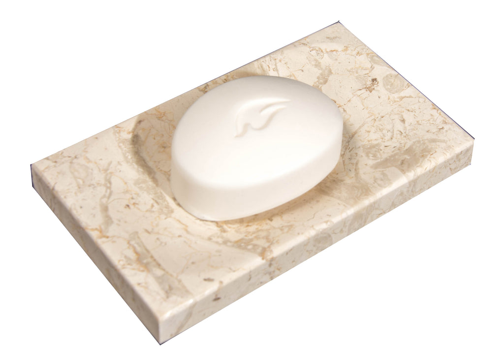 Beige Marble Soap Dish - Polished and Shiny Marble Dish Holder Beautifully Crafted Bathroom Accessory by CraftsOfEgypt