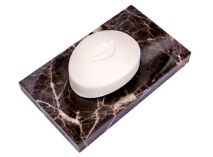 Brown Marble Soap Dish - Polished and Shiny Marble Dish Holder Beautifully Crafted Bathroom Accessory by CraftsOfEgypt