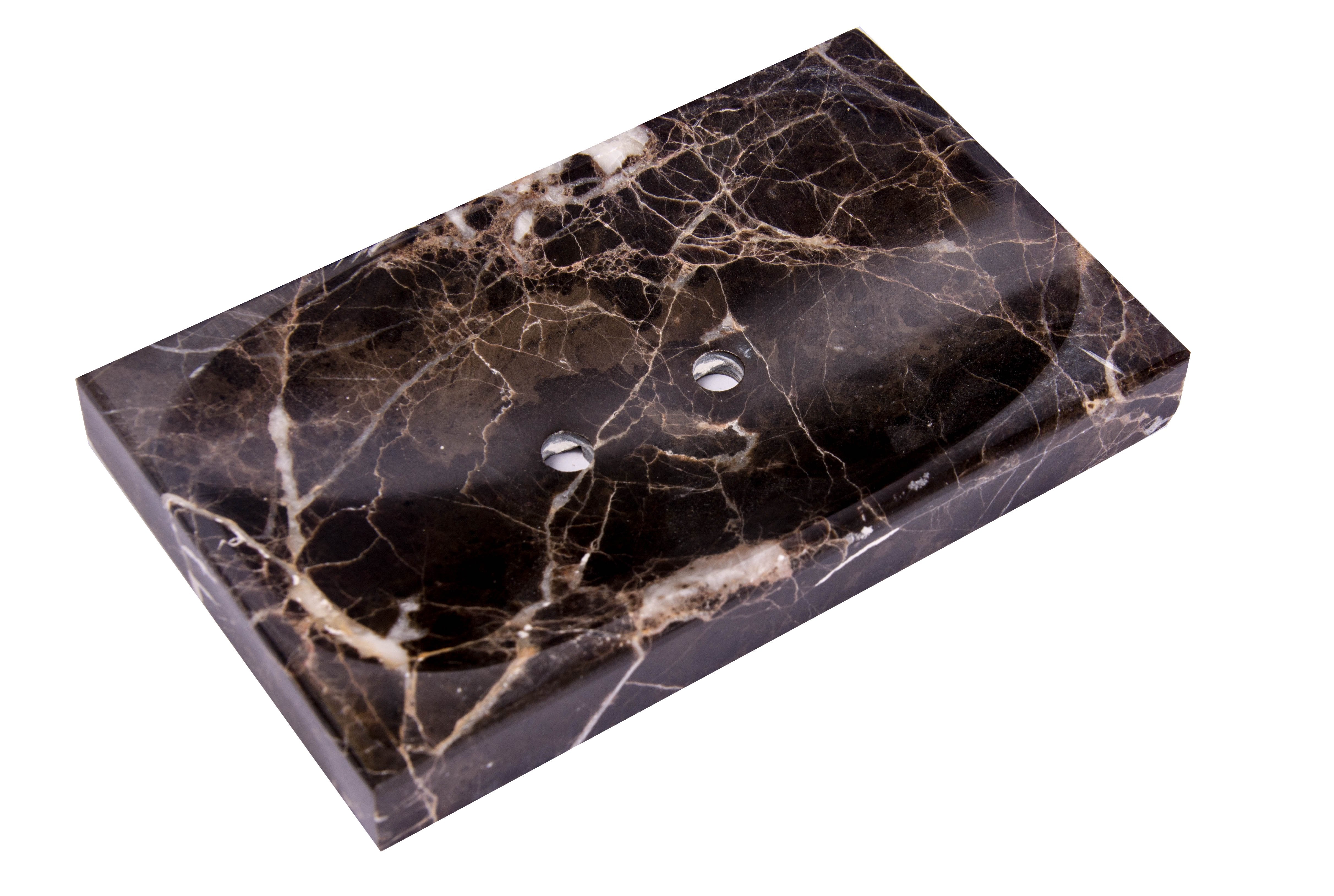 Brown Marble Soap Dish - Polished and Shiny Marble Dish Holder Beautifully Crafted Bathroom Accessory by CraftsOfEgypt