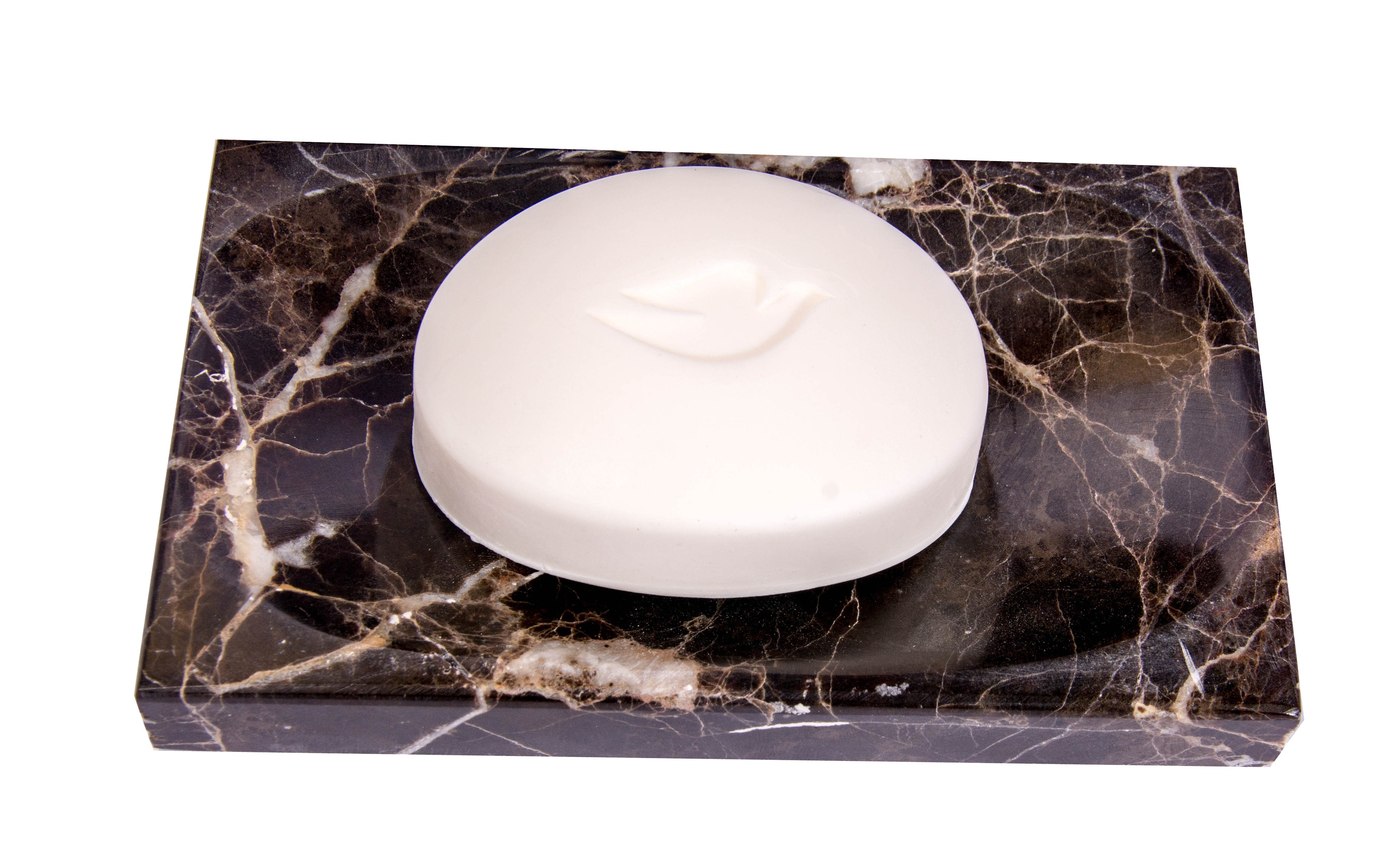 Brown Marble Soap Dish - Polished and Shiny Marble Dish Holder Beautifully Crafted Bathroom Accessory by CraftsOfEgypt