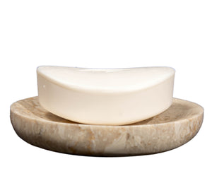 Beige Marble Soap Dish - Polished and Shiny Marble Dish Holder - Beautifully Crafted Bathroom Accessory - by CraftsOfEgypt