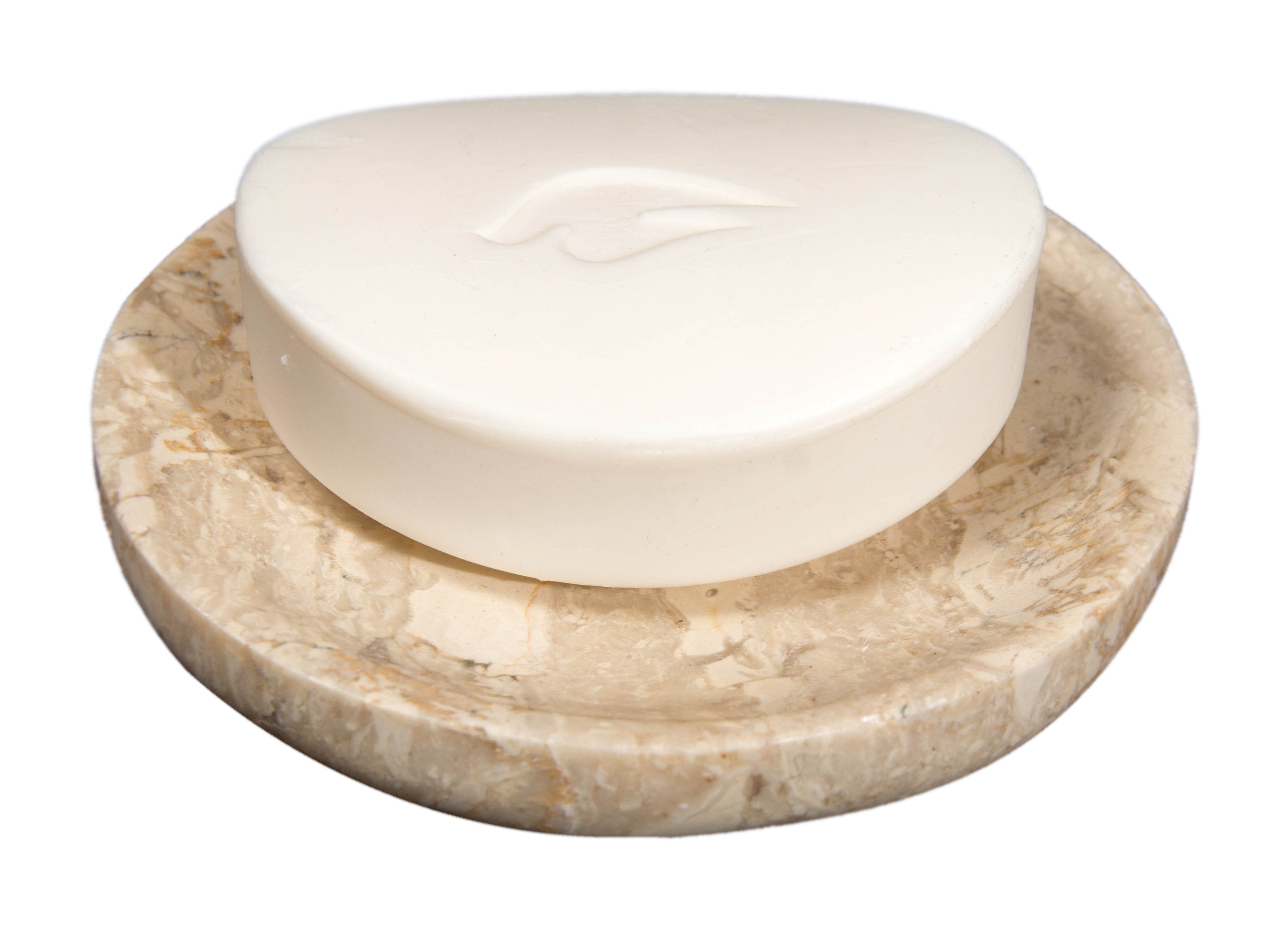 Beige Marble Soap Dish - Polished and Shiny Marble Dish Holder - Beautifully Crafted Bathroom Accessory - by CraftsOfEgypt