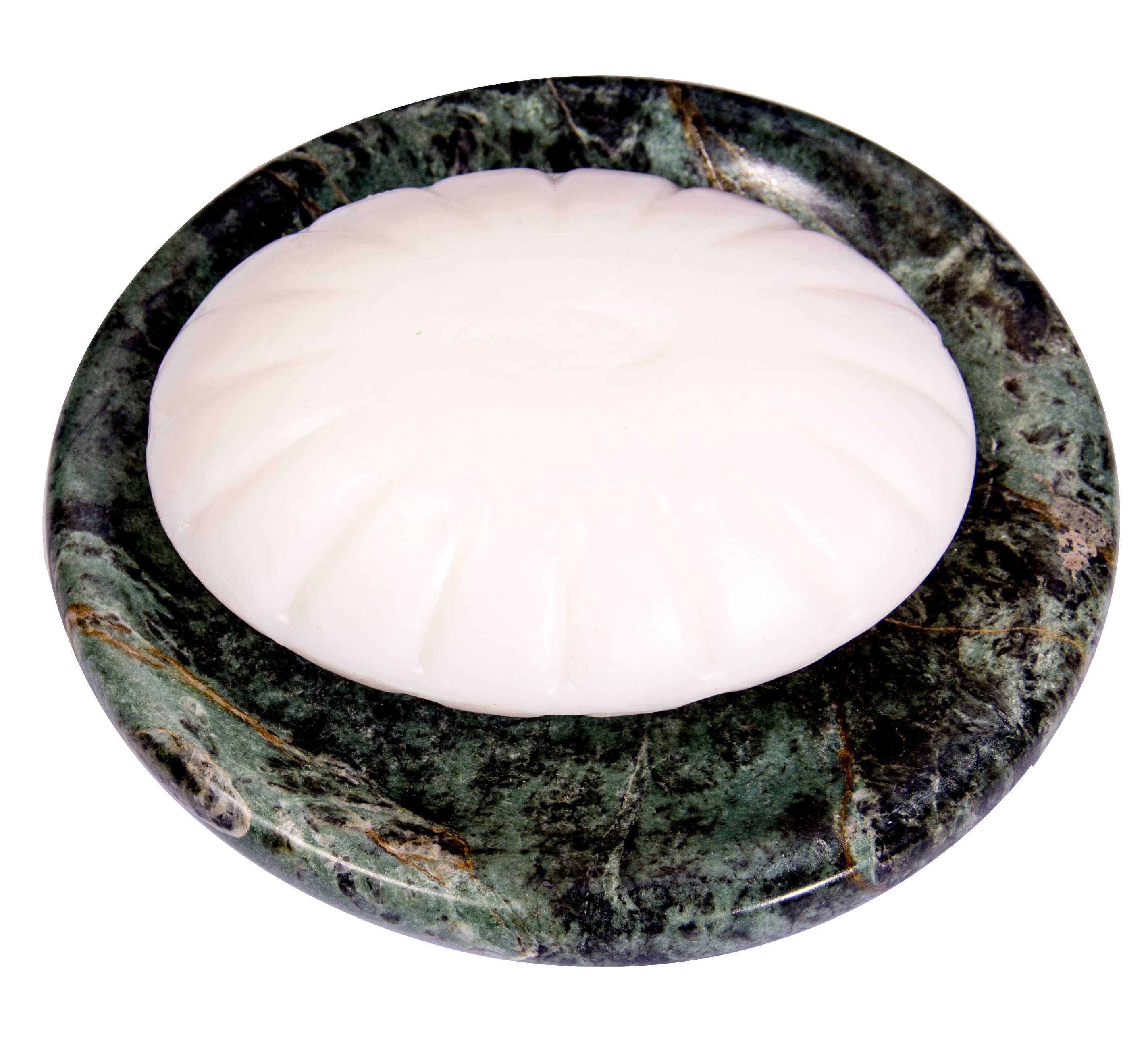 Green Marble Soap Dish - Polished and Shiny Marble Dish Holder - Beautifully Crafted Bathroom Accessory - by CraftsOfEgypt