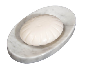 White Marble Soap Dish - Polished and Shiny Marble Dish Holder Beautifully Crafted Bathroom Accessory by CraftsOfEgypt