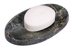 Green Marble Soap Dish - Polished and Shiny Marble Dish Holder Beautifully Crafted Bathroom Accessory by CraftsOfEgypt