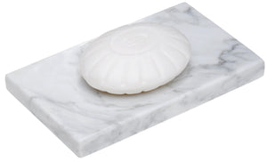 White Marble Soap Dish - Polished and Shiny Marble Dish Holder Beautifully Crafted Bathroom Accessory by CraftsOfEgypt