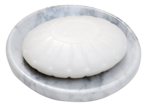 White Marble Soap Dish - Polished and Shiny Marble Dish Holder - Beautifully Crafted Bathroom Accessory - by CraftsOfEgypt