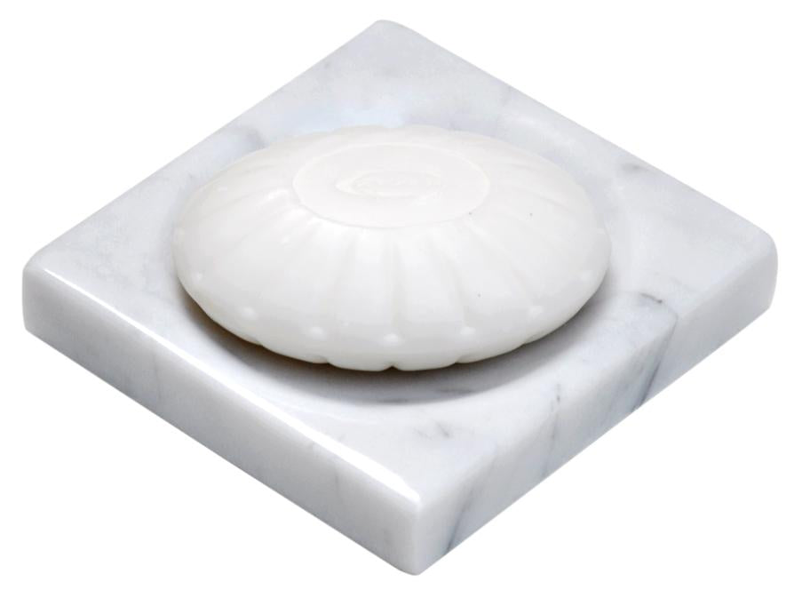 White Marble Soap Dish - Polished and Shiny Marble Dish Holder - Beautifully Crafted Bathroom Accessory - by CraftsOfEgypt