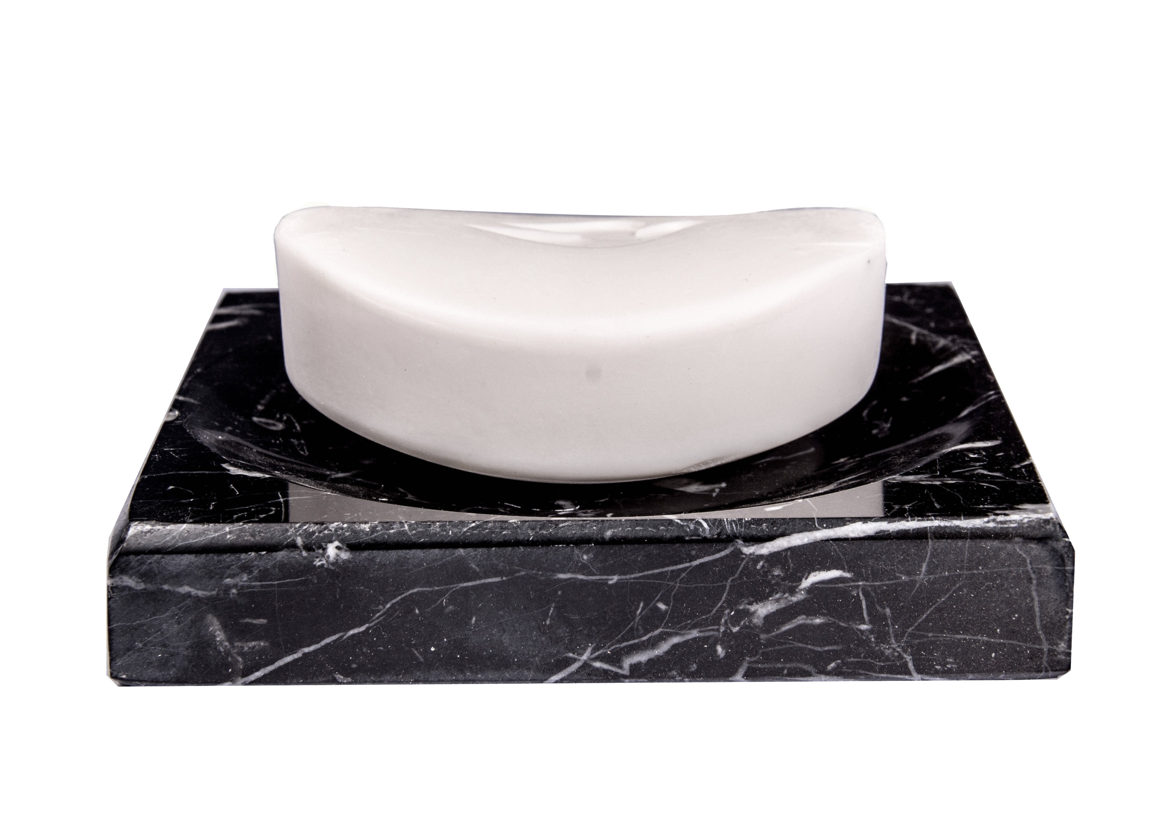 Black Marble Soap Dish - Polished and Shiny Marble Dish Holder – Beautifully Crafted Bathroom Accessory