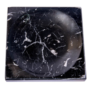 Black Marble Soap Dish - Polished and Shiny Marble Dish Holder – Beautifully Crafted Bathroom Accessory