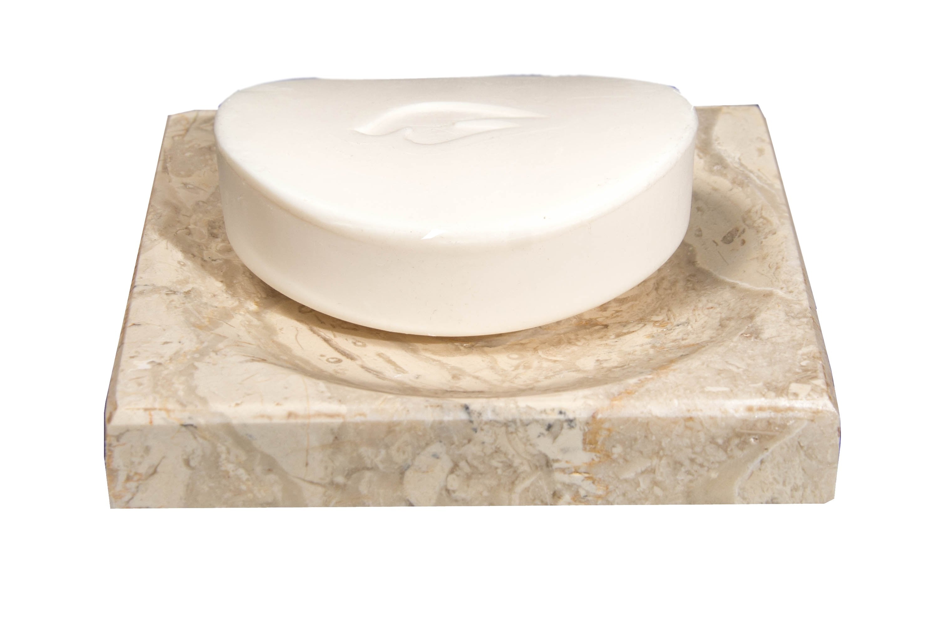 Beige Marble Soap Dish - Polished and Shiny Marble Dish Holder – Beautifully Crafted Bathroom Accessory