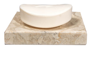 Beige Marble Soap Dish - Polished and Shiny Marble Dish Holder – Beautifully Crafted Bathroom Accessory