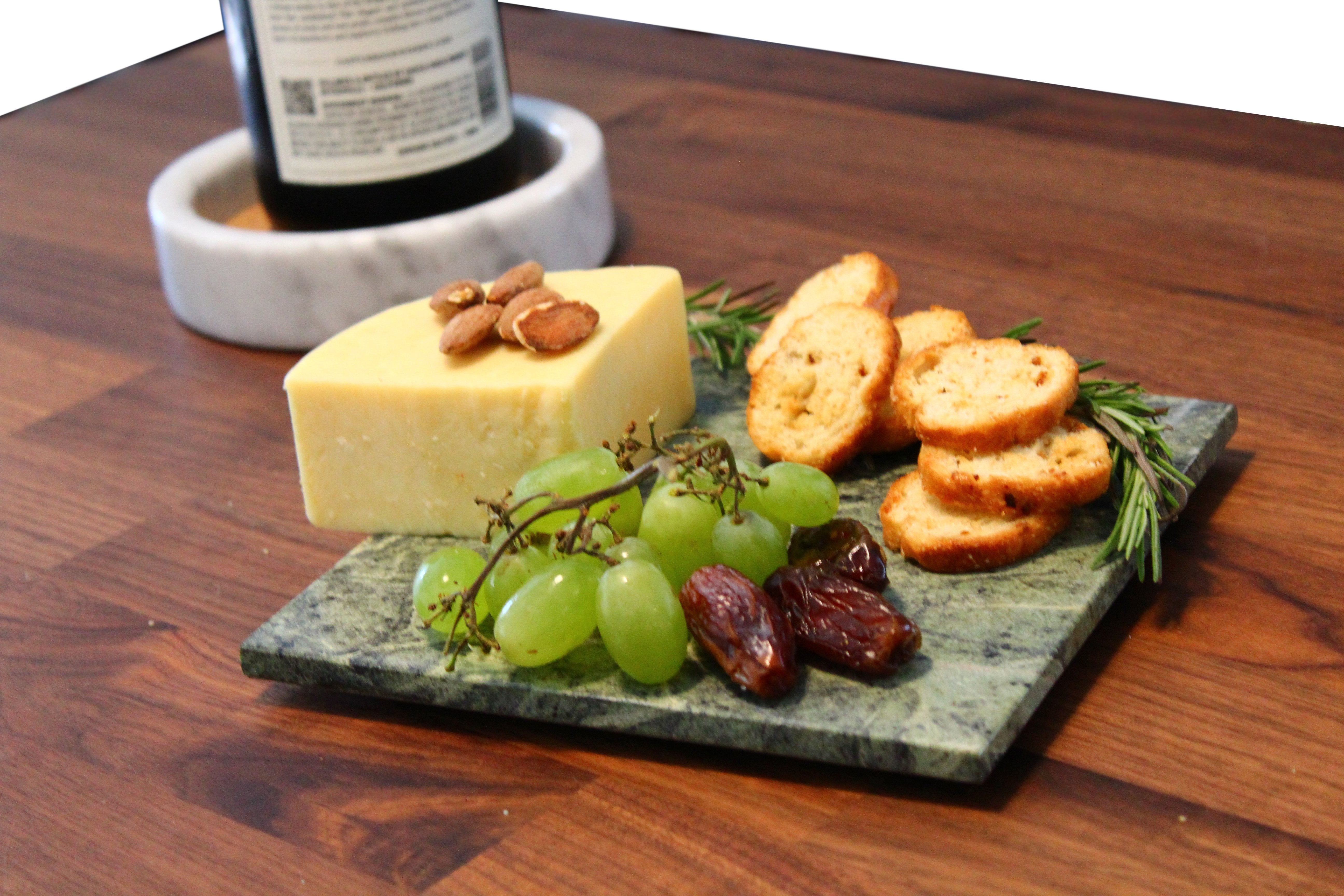 Green Marble Cheese Board - Works as a Small cutting board - Premium Trivet/Small pot holder - Effective Shushi serving platter Size 7x7in(18x18cm)