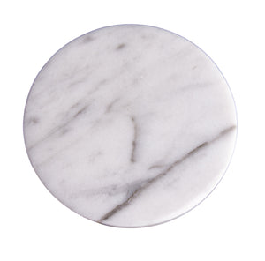 Set of 6 - White Marble Stone Coasters  Polished Coasters 3.5 Inches (9 cm) in Diameter Protection from Drink Rings